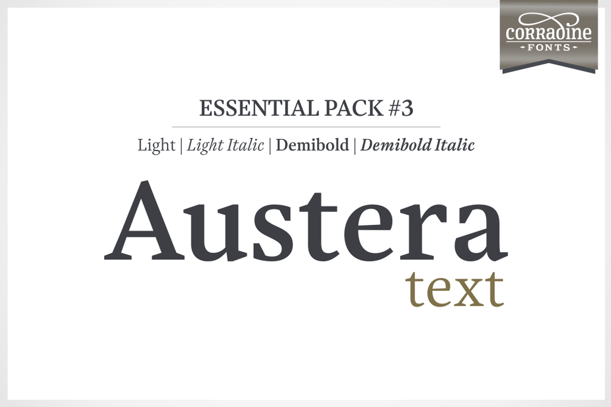 Austera Text Essential #3, a Serif Font by Corradine Fonts (Photo 1 of 14)