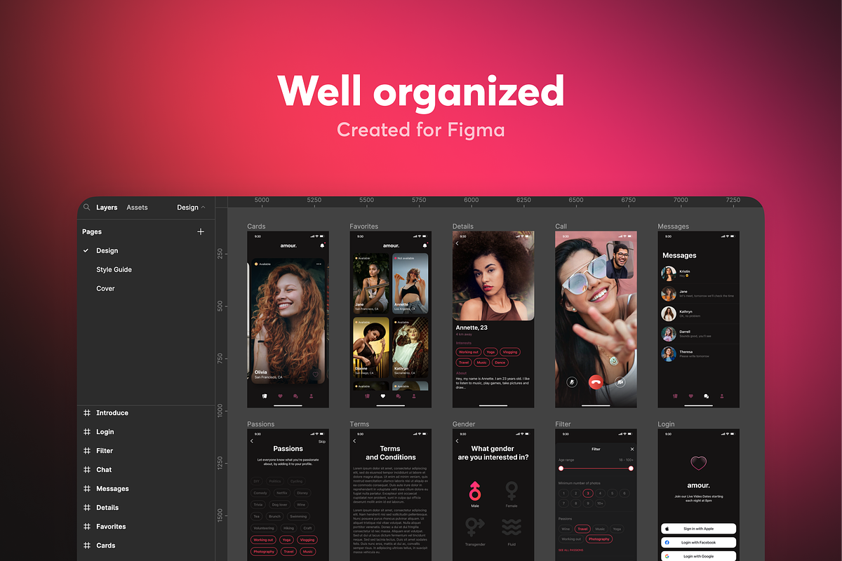 Amour - Dating App UI Kit, an UI Kit Template by yoframe (Photo 4 of 6)