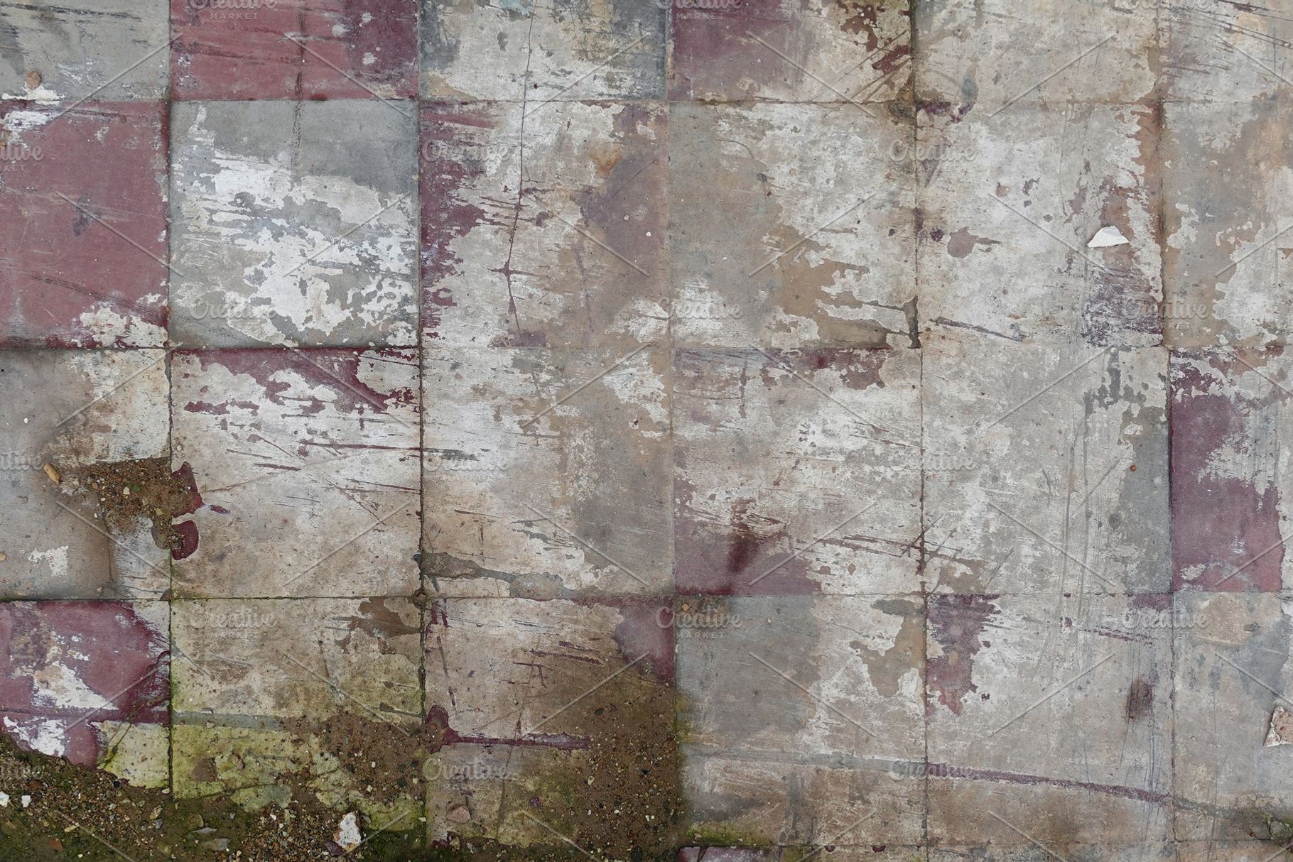 Old Broken Floor Tiles Background, a Background Photo by sirylok