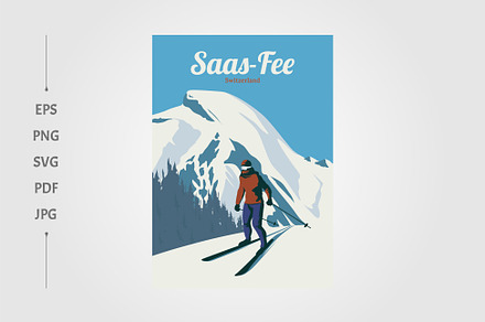 saas fee poster vintage, a Wallpaper Graphic by lawoel