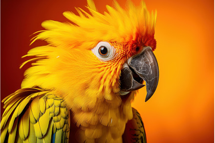 Yellow black parrot. Generate Ai, an Animal Photo by Ylivdesign