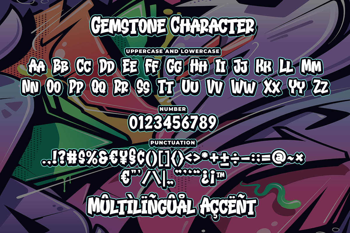 Gemstone Graffiti Font, a Font by Blankids Studio (Photo 5 of 5)