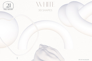 White Fluid Backgrounds 3D Shapes