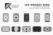 Ice Hockey Rink Icon, a Solid Icon by Akatype Studio (Thumbnail 1 of 3)
