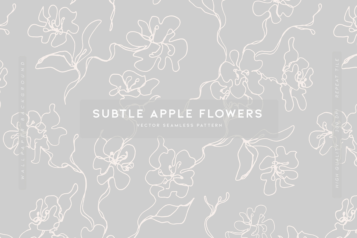 Subtle Apple Flowers Vector Patterns, a Pattern Graphic by MalyskaStudio (Photo 1 of 17)