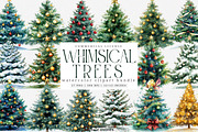 Whimsical Christmas Tree Clipart PNG, an Illustration by SinaCreation (Thumbnail 1 of 7)