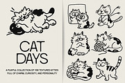 Cat Days: 100 Textured Kitties Pack, an Animal Illustration by Veyla (Thumbnail 1 of 14)