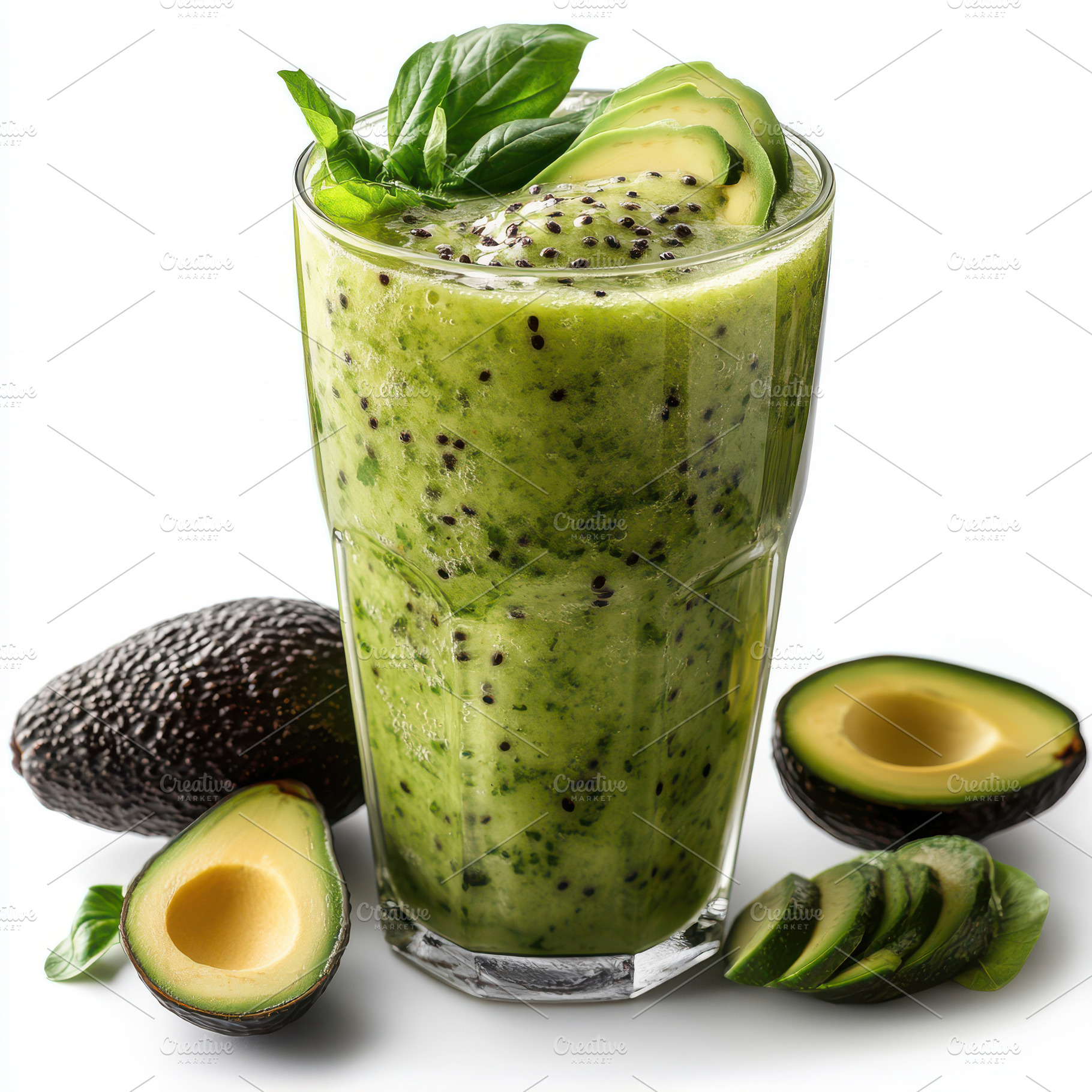 Refreshing Green Avocado Smoothie Ba, a Food & Drink Photo by Pixeness Studio