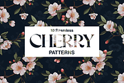 10 Cherry Blossom Patterns, a Pattern Graphic by Motifs (Thumbnail 10 of 12)