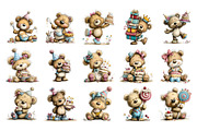 Birthday Bear PNG Clipart Watercolor, an Animal Illustration by Nicolle's Colorful Art (Thumbnail 2 of 3)