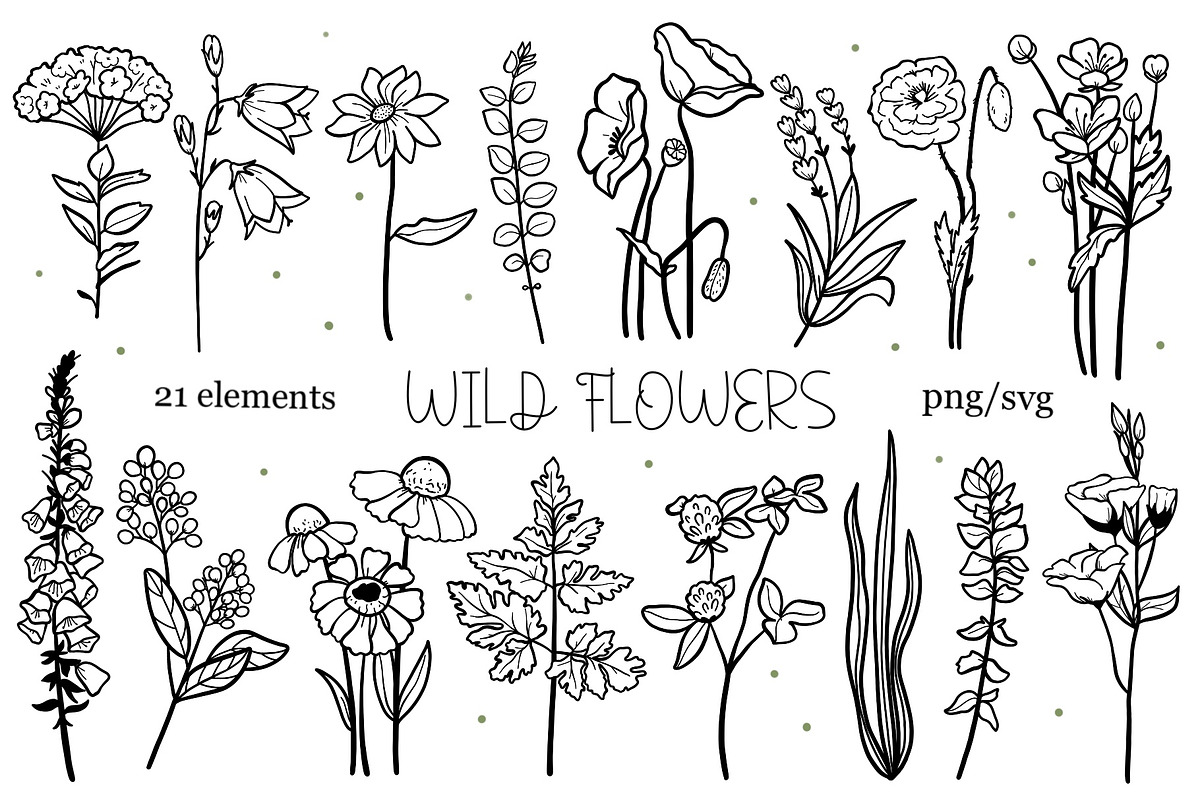 Wildflower SVG PNG Bundle, an Object Graphic by ArtGiftsStudio (Photo 1 of 6)
