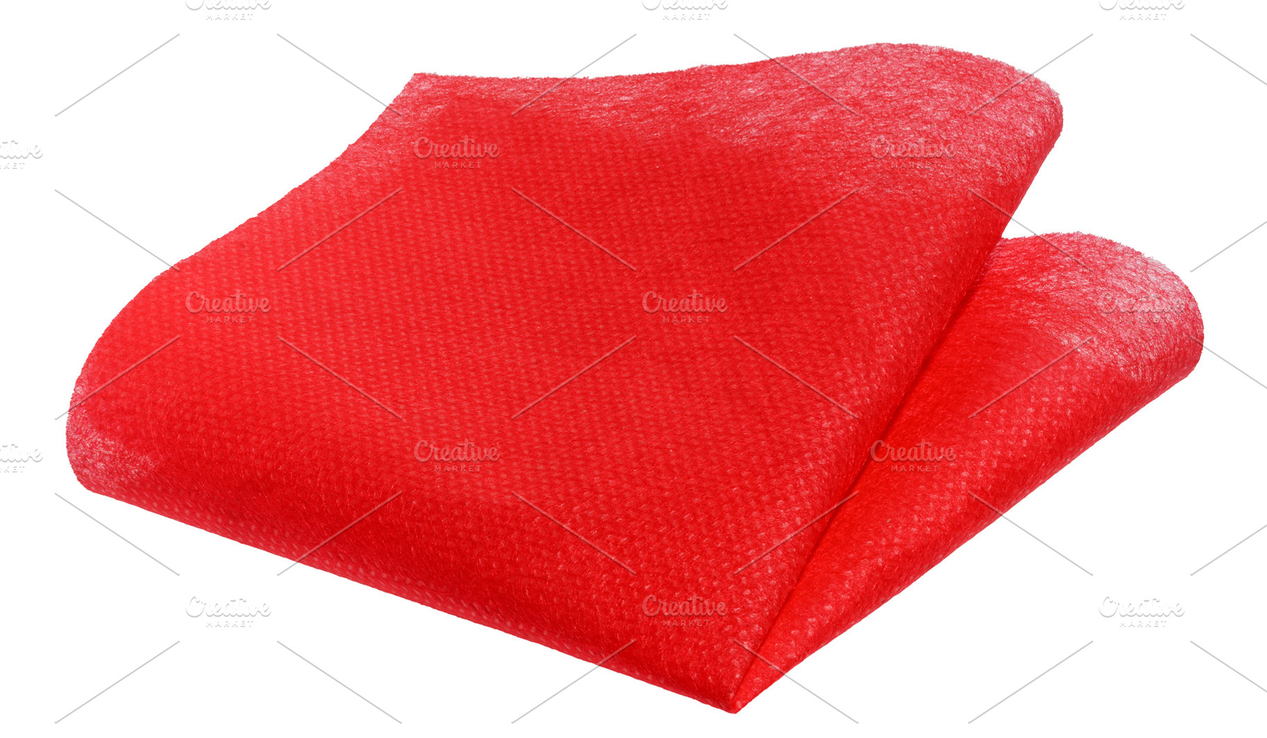 Folded red mesh fabric on isolated background, an Abstract Photo by ndanko