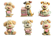 Whimsical Valentine Fluffy Dog Clipa, an Illustration by Dream Creation (Thumbnail 5 of 7)