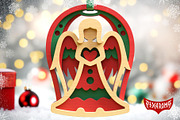 Angels Bundle 3D Layered Cut Files, a Decorative Illustration by pixaroma (Thumbnail 3 of 5)