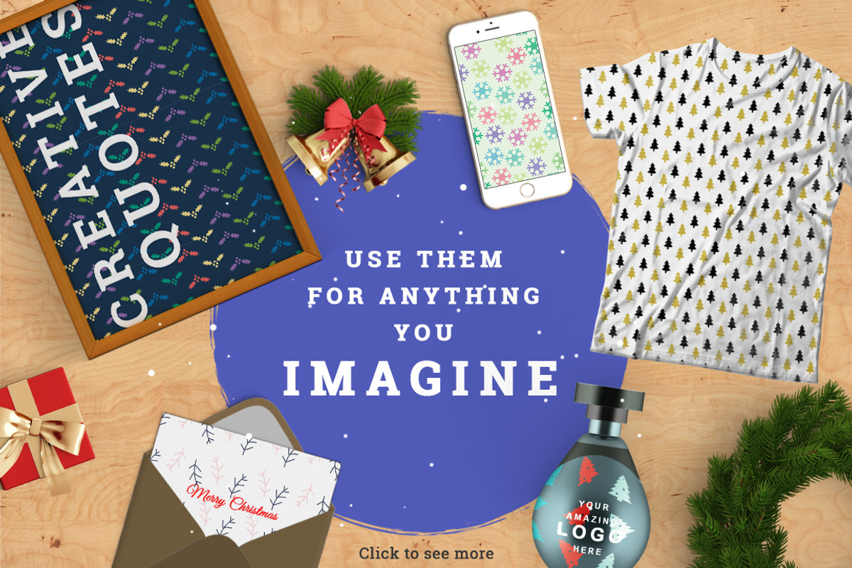 30 Seamless Christmas Patterns, a Pattern Graphic by Designbase (Photo 4 of 4)