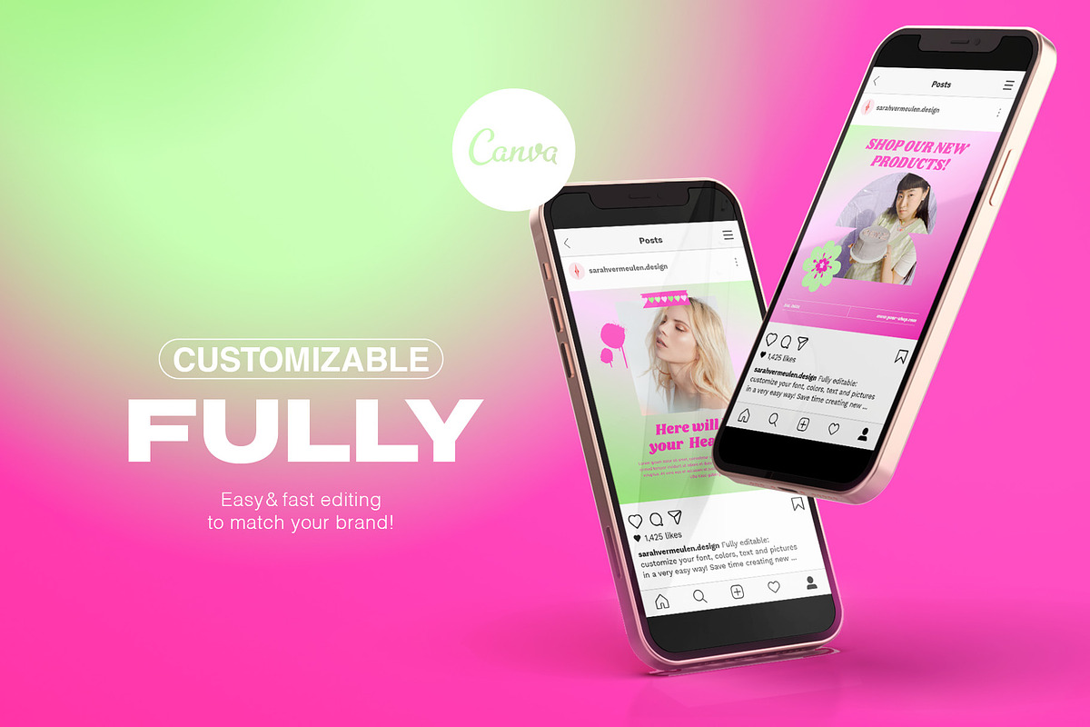 Instagram Social Media CANVA Cute, a Social Media Template by Vermeulen Design Studio (Photo 2 of 6)