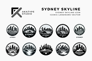 Sydney Skyline Vector Icon, an Icon by Akatype Studio (Thumbnail 1 of 3)