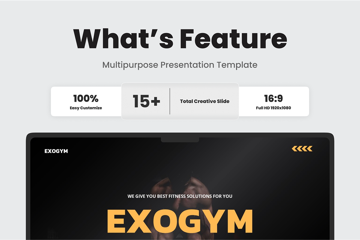 Exogym Fitness And Gym Google Slide, a Presentation Template by SquidPixey (Photo 2 of 6)