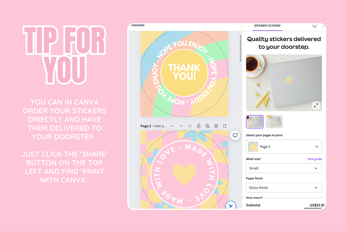 Cute Packaging Sticker Templates, a Branding & Logo Template by SunshineStudioBoutique (Photo 4 of 10)