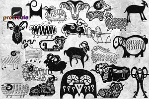 55 Sheep Stamp Brushes Procreate