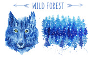 Snowy wild forest and wolf., an Animal Illustration by Mehendra Art (Thumbnail 1 of 3)