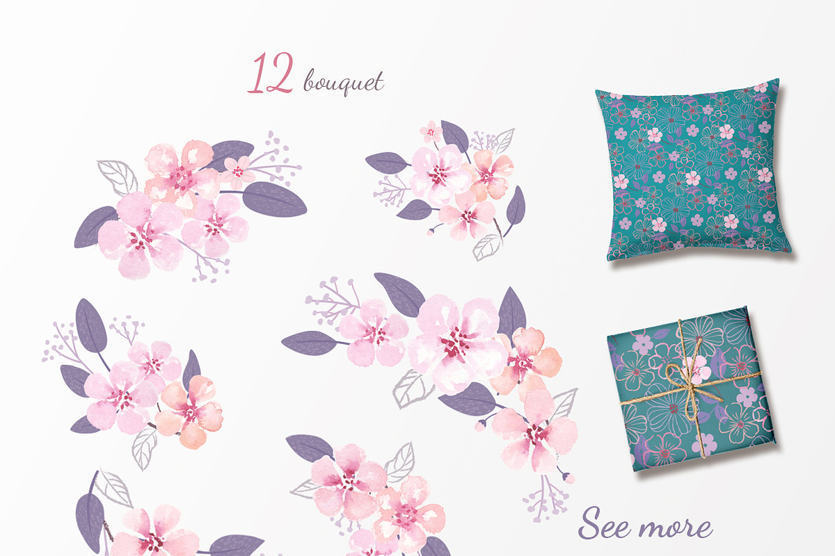 Sakura collection, a Pattern Graphic by oKOLOstyle (Photo 5 of 7)