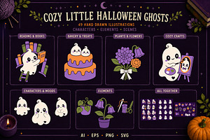 49 Cozy Halloween Ghost Illustration