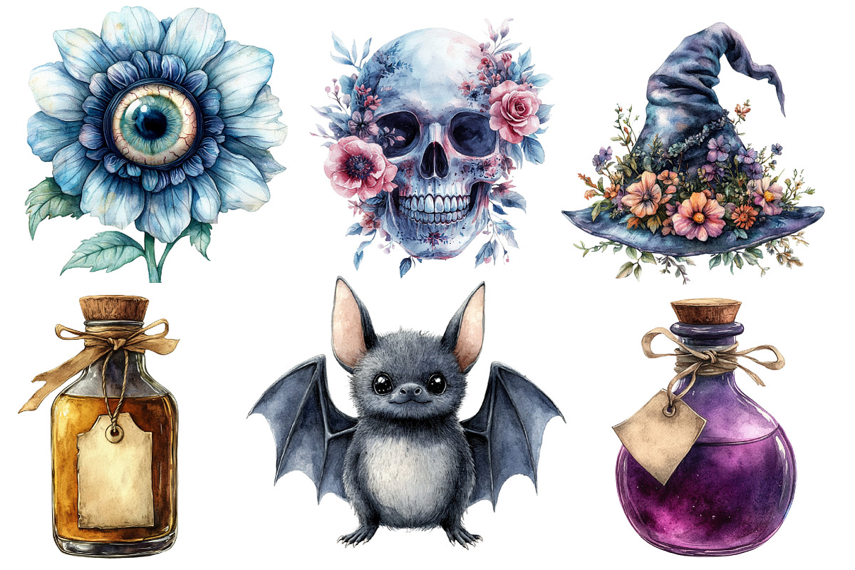 Whimsical Halloween Clipart Sublimat, an Illustration by Designworld (Photo 3 of 6)