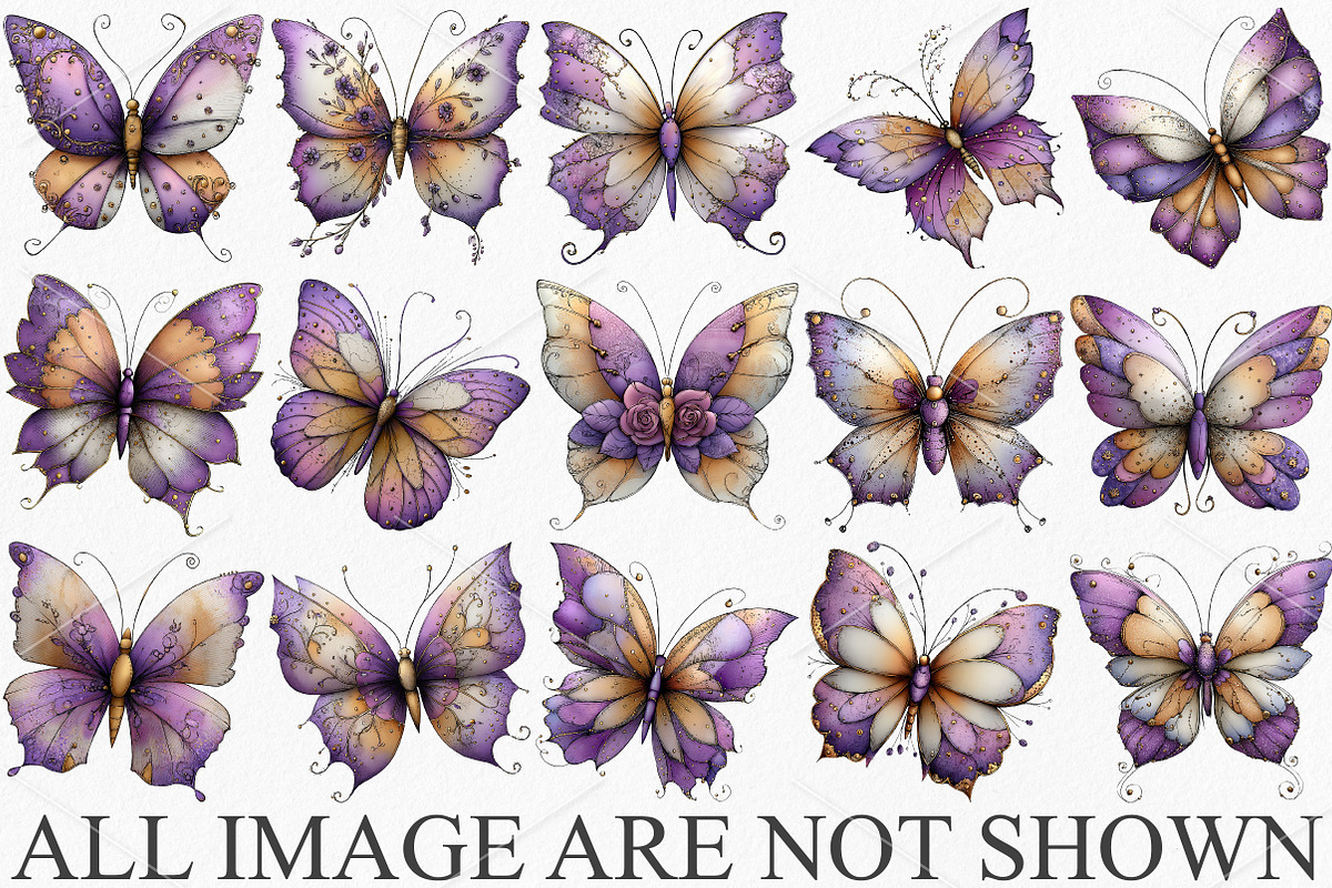 Whimsical Spring Butterfly Clipart, a Seasonal Illustration by Canvas Craft (Photo 3 of 7)