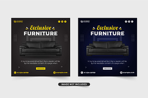 Modern Furniture Sale Banner Vector