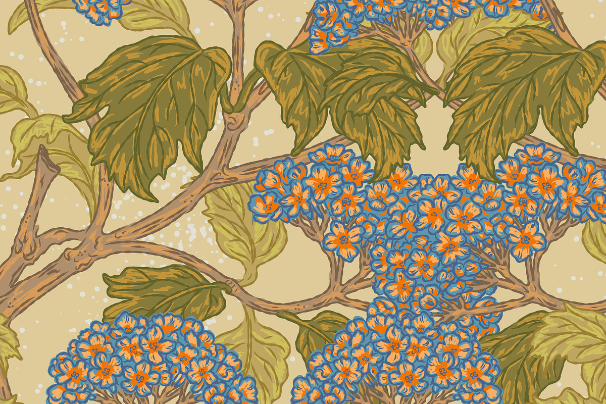 Hydrangea Botanical Seamless Pattern, a Pattern Graphic by NayaChu (Photo 4 of 10)