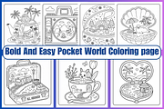 Pocket World Coloring Pages Vol-02, a Decorative Illustration by Coco Bloom (Thumbnail 1 of 3)