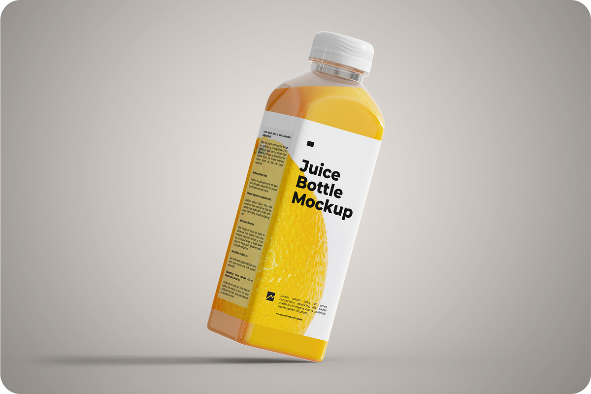 Square Juice Bottle Mockup - 5 PSD, a Packaging Mockup by Muhazdinata (Photo 3 of 7)