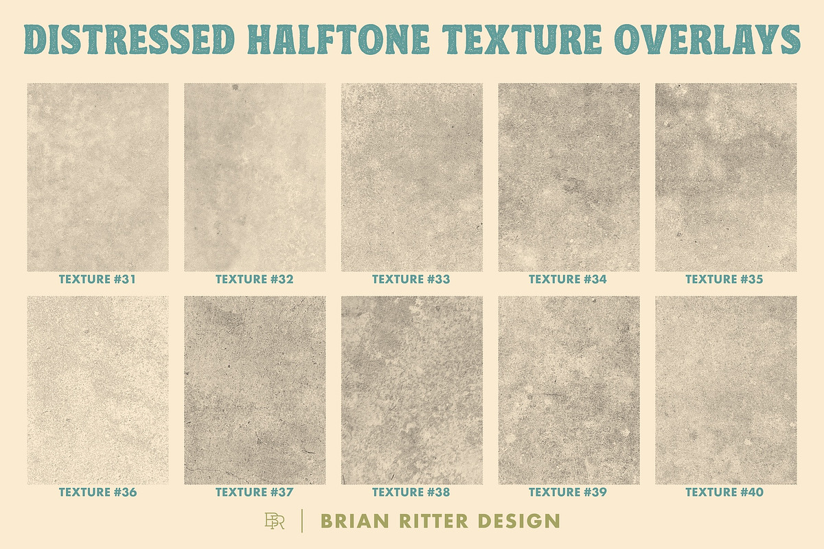 Distressed Halftone Texture Overlays, a Texture Graphic by Brian Ritter Design (Photo 10 of 11)