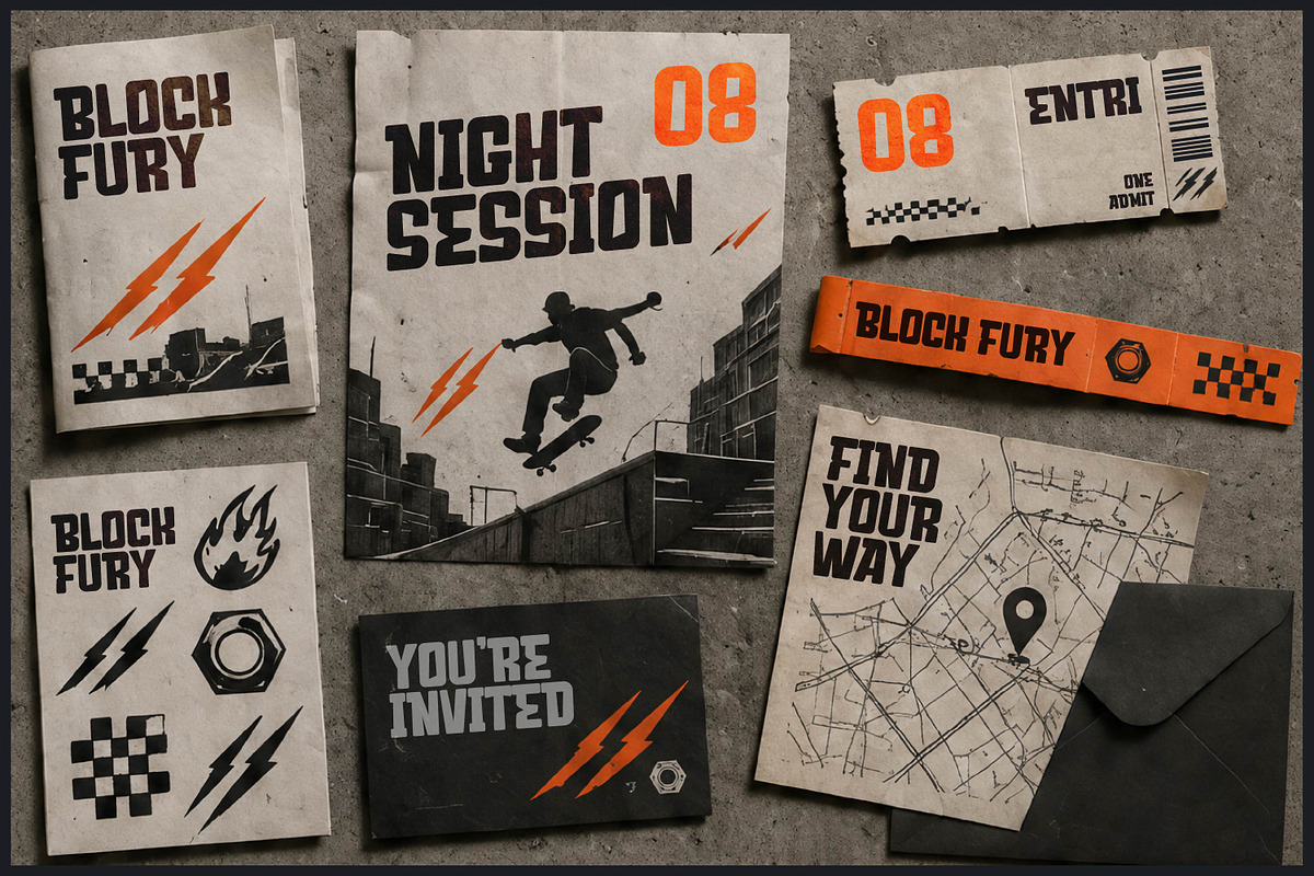 Block Fury - Bold Display Font, a Sans Serif Font by Gumrega Studio (Photo 6 of 8)
