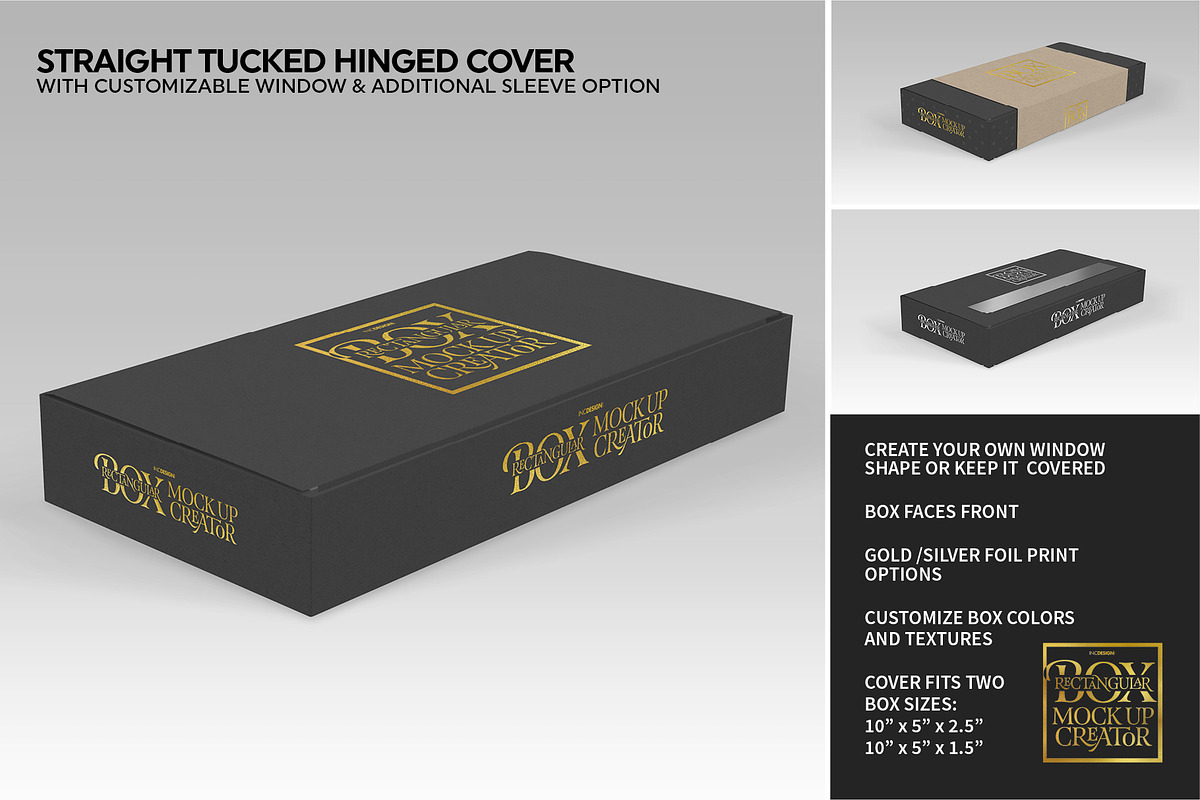 Rectangular Box Mock Up Creator, a Packaging Mockup by INCDesign