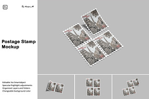 Postage Stamp Mockup, a Stationery Template by Amigos__46