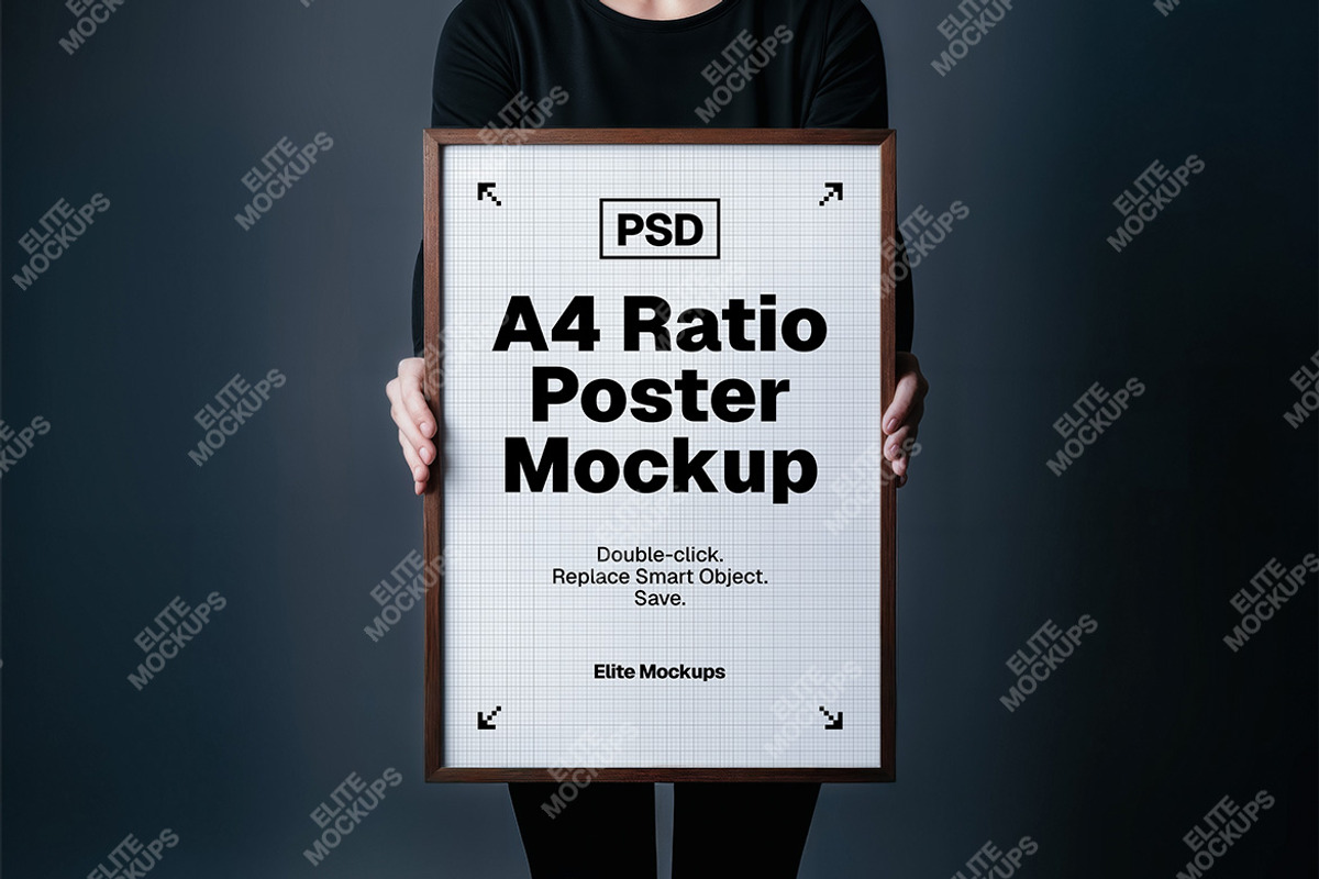 A4 Ratio Vertical Poster Mockup Set, an Advertising Mockup by Elite Mockups (Photo 3 of 7)