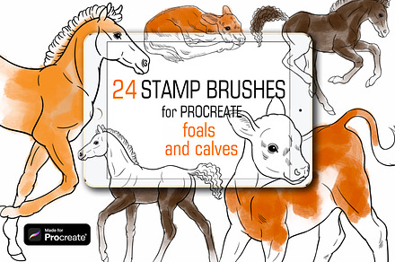 Foals and calves - stamp brushes