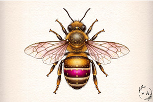 Colorful Cute Bee PNG, an Illustration by Craft Nest