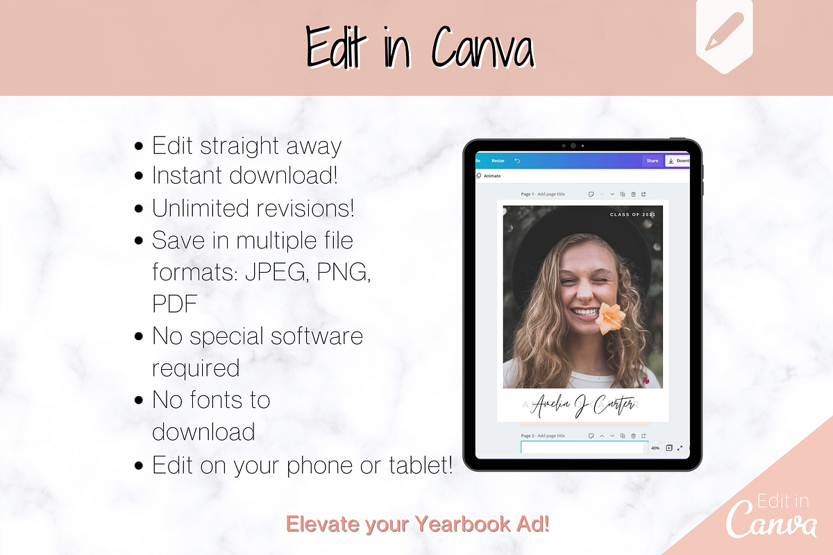 Graduation Yearbook Ad Template, a Magazine Template by Templatables (Photo 7 of 8)