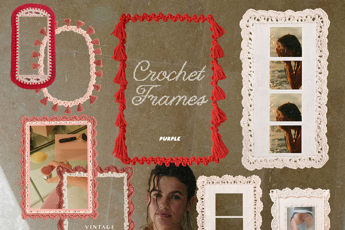 Crochet Frames: Vintage Lace Set, an Object Graphic by Purple (Photo 6 of 14)
