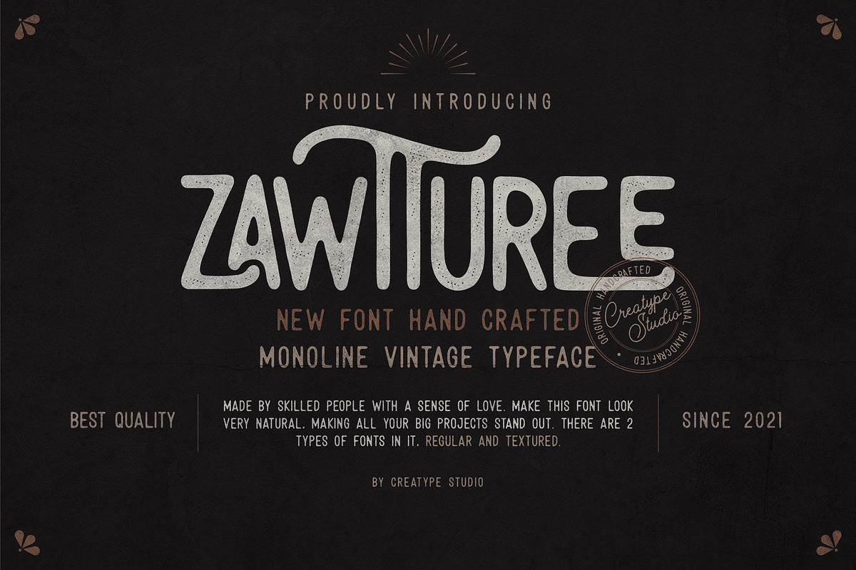 Zawturee Vintage Business Font, a Sans Serif Font by Creatype Studio (Photo 1 of 10)