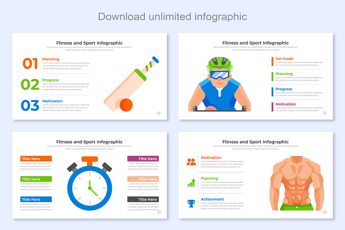 Fitness & Sport Infographic Template, a Presentation Template by Mighty-Slide (Photo 4 of 7)