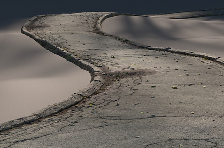 Cracked asphalt path, a Textures & Material 3D Model by happy brush