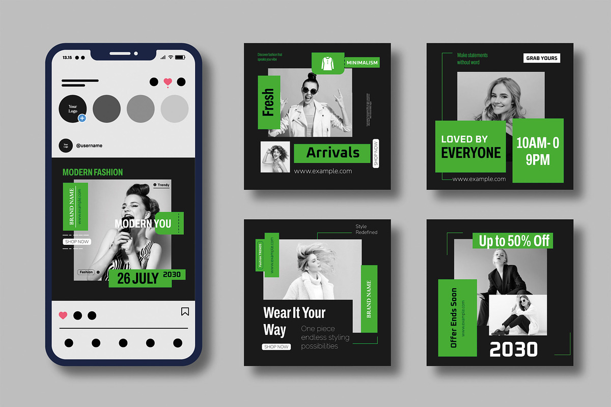 Fashion Social Media Template, a Social Media Template by MightyDesign (Photo 2 of 8)