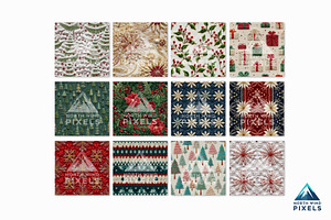 12 Christmas Embroidery Backgrounds