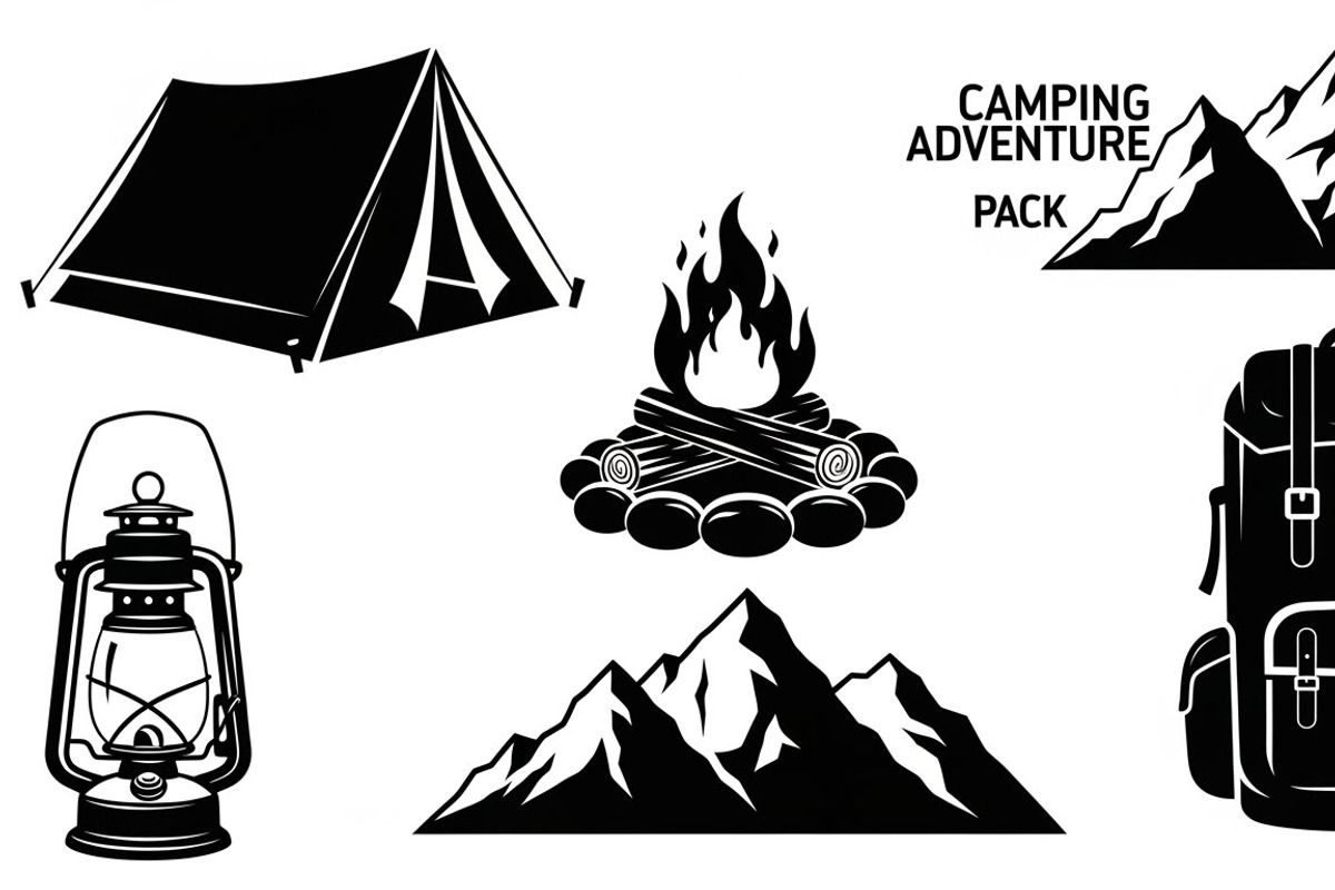 Camping Adventure Silhouette Icon, an Illustration by Artivon (Photo 22 of 51)