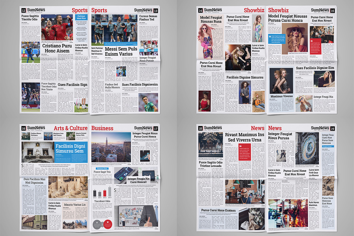 Newspaper Design Template | Creative Market