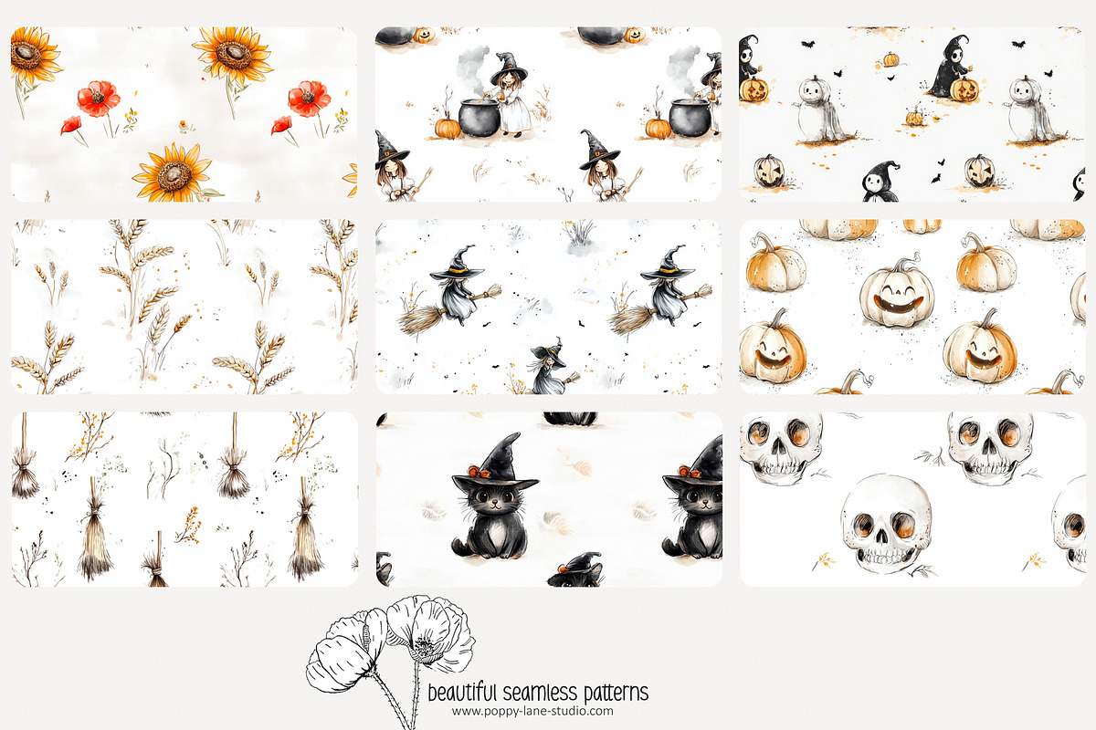70 minimalist Halloween pattern, a Pattern Graphic by Poppy Lane Studio (Photo 5 of 10)